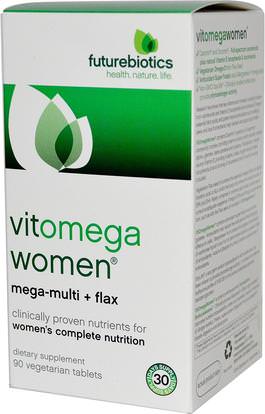 FutureBiotics, Vitomega Women, 90 Veggie Tabs (Discontinued Item) ,الفيتامينات، النساء الفيتامينات المتعددة، النساء
