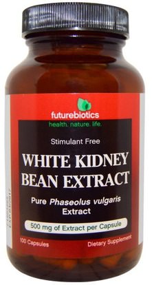 FutureBiotics, White Kidney Bean Extract, 100 Capsules ,والمكملات الغذائية، والفاصوليا البيضاء استخراج الكلى المرحلة 2، والصحة، والنظام الغذائي