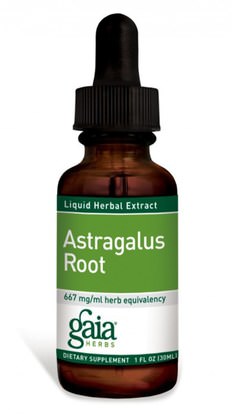Gaia Herbs, Astragalus Root, 1 fl oz (30 ml) ,المكملات الغذائية، أدابتوغين، الانفلونزا الباردة والفيروسية، سائل الكاحل