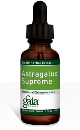 Gaia Herbs, Astragalus Supreme, 1 fl oz (30 ml) ,المكملات الغذائية، أدابتوغين، الانفلونزا الباردة والفيروسية، سائل الكاحل