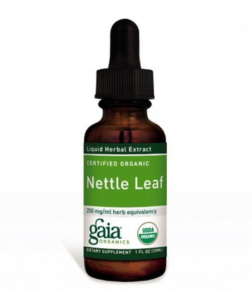 Gaia Herbs, Certified Organic, Nettle Leaf, 1 fl oz (30 ml) ,الأعشاب، القراص، اللعنة، جذر نبات القراص، روت
