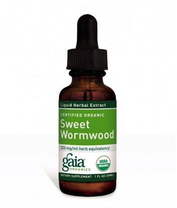 Gaia Herbs, Certified Organic Sweet Wormwood, 1 fl oz (30 ml) ,الأعشاب، أرتميسيا، أنوا