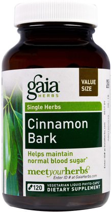 Gaia Herbs, Cinnamon Bark, 120 Vegetarian Liquid Phyto-Caps ,الأعشاب، القرفة استخراج