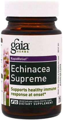 Gaia Herbs, Echinacea Supreme, 30 Vegetarian Liquid Phyto-Caps ,المكملات الغذائية، المضادات الحيوية