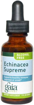 Gaia Herbs, Echinacea Supreme, Alcohol Free, 1 fl oz (30 ml) ,المكملات الغذائية، المضادات الحيوية، السوائل إشنسا