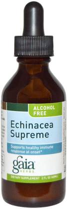Gaia Herbs, Echinacea Supreme, Alcohol Free, 2 fl oz (60 ml) ,المكملات الغذائية، المضادات الحيوية، إشنسا