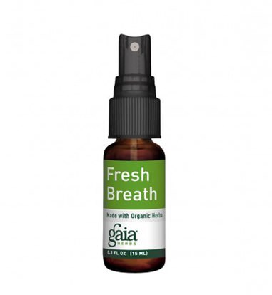 Gaia Herbs, Fresh Breath, 0.5 fl oz (15 ml) ,حمام، الجمال، العناية بالأسنان عن طريق الفم، النعناع الأسنان الأسنان