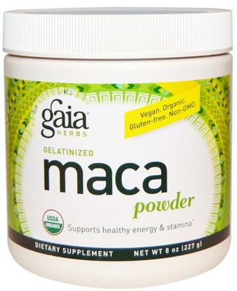 Gaia Herbs, Gelatinized Maca Powder, 8 oz (227 g) ,المكملات الغذائية، أدابتوغين، سوبرفوودس