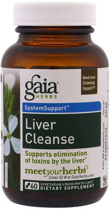 Gaia Herbs, Liver Cleanse, 60 Vegetarian Liquid Phyto-Caps ,الصحة، السموم