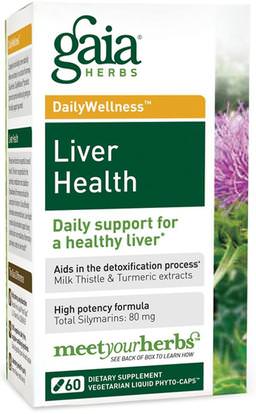 Gaia Herbs, Liver Health, 60 Vegetarian Liquid Phyto-Caps ,والصحة، ودعم الكبد