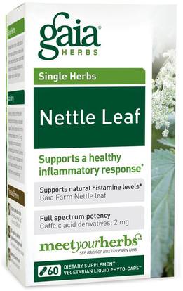 Gaia Herbs, Nettle Leaf, 60 Veggie Liquid Phyto-Caps ,الصحة، الرئة و الشعب الهوائية، الأعشاب، القراصز اللدغة، جذر نبات القراص