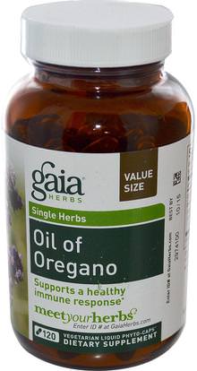 Gaia Herbs, Oil of Oregano, 120 Vegetarian Liquid Phyto-Caps ,المكملات الغذائية، زيت الزعتر، الانفلونزا الباردة والفيروسية، جهاز المناعة