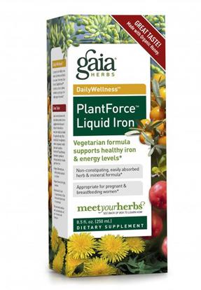 Gaia Herbs, PlantForce Liquid Iron, 8.5 fl oz (250 ml) ,والملاحق، والمعادن، والحديد، والصحة