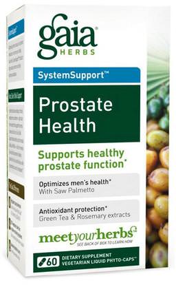 Gaia Herbs, Prostate Health, 60 Vegetarian Liquid Phyto-Caps ,الصحة، الرجال، البروستاتا