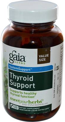 Gaia Herbs, Thyroid Support, 120 Vegetarian Liquid Phyto-Caps ,الصحة، الغدة الدرقية