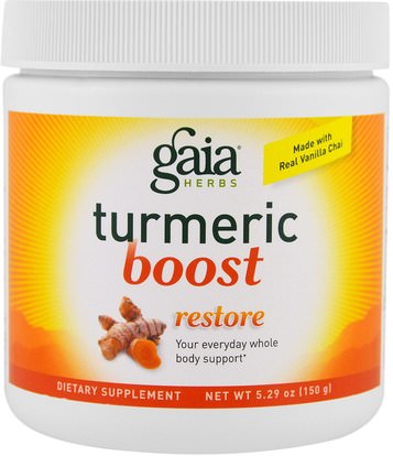 Gaia Herbs, Turmeric Boost, Restore, 5.29 oz (150 g) ,المكملات الغذائية، مضادات الأكسدة، الكركمين، الكركم