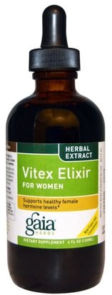 Gaia Herbs, Vitex Elixir, For Women, 4 fl oz (120 ml) ,الأعشاب، التوت العفريت