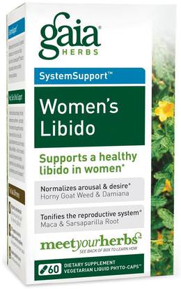 Gaia Herbs, Womens Libido, 60 Vegetarian Liquid Phyto-Caps ,والمكملات الغذائية، والمرأة المثلية، والصحة، والمرأة