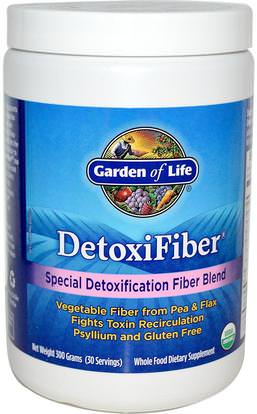 Garden of Life, DetoxiFiber, Special Detoxification Fiber Blend, 300 g ,المكملات الغذائية، والألياف