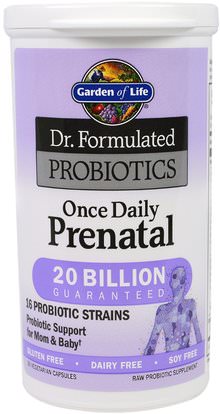 Garden of Life, Dr. Formulated Probiotics, Once Daily Prenatal, 30 Veggie Caps ,الفيتامينات، الفيتامينات قبل الولادة، البروبيوتيك