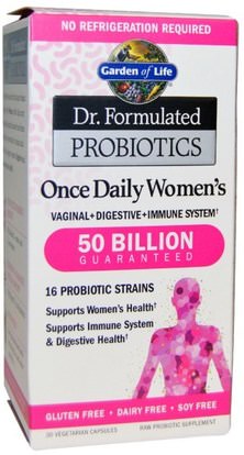 Garden of Life, Dr. Formulated Probiotics, Once Daily Womens, 30 Veggie Caps ,والصحة، والمرأة، والمكملات الغذائية، البروبيوتيك، استقرت البروبيوتيك