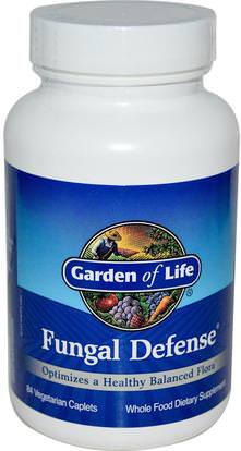 Garden of Life, Fungal Defense, 84 Veggie Caplets ,المكملات الغذائية، الإنزيمات الهضمية، المبيضات، الخميرة الفطرية