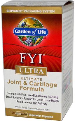 Garden of Life, FYI Ultra, Ultimate Joint & Cartilage Formula, 120 UltraZorbe Veggie Caps ,والصحة، والعظام، وهشاشة العظام، والصحة المشتركة