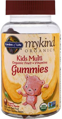 Garden of Life, Mykind Organics, Kids Multi, Organic Cherry Flavor, 120 Gummy Bears ,الفيتامينات، الفيتامينات