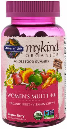 Garden of Life, Mykind Organics, Womens Multi 40+, Organic Berry, 120 Gummy Drops ,الفيتامينات، النساء الفيتامينات