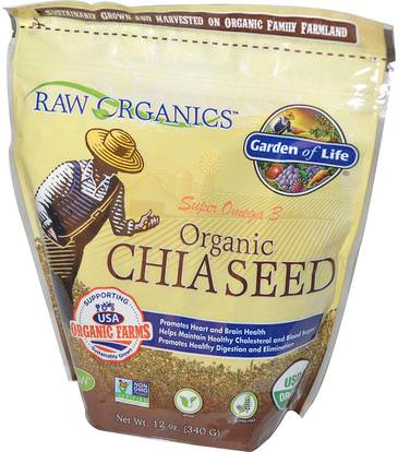 Garden of Life, Organic Chia Seed, 12 oz (340 g) ,المكملات الغذائية، إيفا أوميجا 3 6 9 (إيبا دا)، بذور شيا