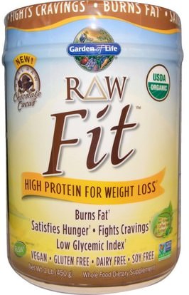 Garden of Life, RAW Organic Fit, High Protein for Weight Loss, Chocolate Cacao, 1 lb (450 g) ,والصحة، والنظام الغذائي