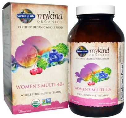 Garden of Life, Organic Womens Multi 40+, Whole Food Multivitamin, 120 Vegan Tablets ,الفيتامينات، النساء الفيتامينات، المواد العضوية النوع