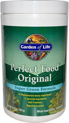 Garden of Life, Perfect Food Original, Super Green Formula, 10.58 oz (300 g) ,والمكملات الغذائية، سوبرفوودس، والأطعمة المثالية