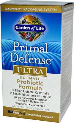 Garden of Life, Primal Defense, Ultra, Ultimate Probiotic Formula, 180 UltraZorbe Vegetarian Capsules ,المكملات الغذائية، البروبيوتيك، استقرت البروبيوتيك