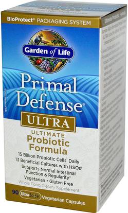Garden of Life, Primal Defense, Ultra, Ultimate Probiotic Formula, 90 UltraZorbe Vegetarian Capsules ,المكملات الغذائية، البروبيوتيك، استقرت البروبيوتيك