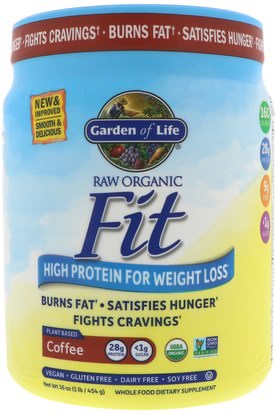 Garden of Life, Raw Organic Fit, High Protein for Weight Loss, Coffee, 16 oz (454 g) ,والصحة، والنظام الغذائي