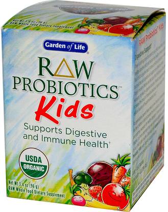 Garden of Life, RAW Probiotics, Kids, 3.4 oz (96 g) (Ice) ,المكملات الغذائية، البروبيوتيك، الأطفال البروبيوتيك، المنتجات المثلجة المبردة