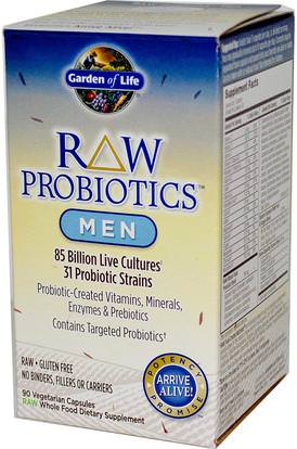 Garden of Life, RAW Probiotics, Men, 90 Veggie Caps (Ice) ,الصحة، الرجال، المكملات الغذائية، البروبيوتيك