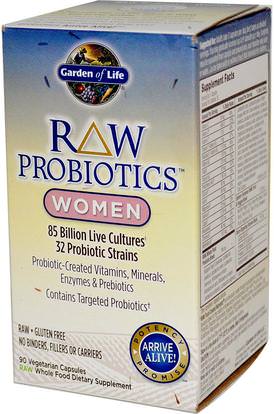 Garden of Life, RAW Probiotics, Women, 90 Veggie Caps (Ice) ,الصحة، المرأة، المكملات الغذائية، البروبيوتيك