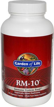 Garden of Life, RM-10, Immune System Food, 120 Veggie Caplets ,والمكملات الغذائية، والفطر الطبية، والمجموعات المختلطة الفطر
