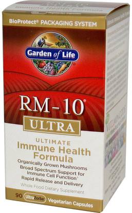 Garden of Life, RM-10 Ultra, Ultimate Immune Health Formula, 90 Veggie Caps ,والمكملات الغذائية، والفطر الطبية، والفطر مجموعات مختلطة، كبسولات الفطر