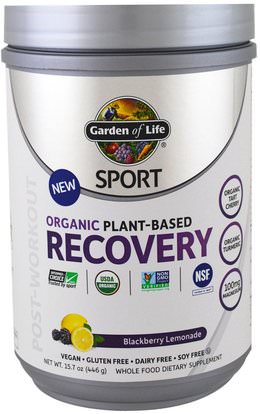 Garden of Life, Sport, Organic Plant-Based Recovery, Blackberry Lemonade, 15.7 oz (446 g) ,والرياضة، والرياضة