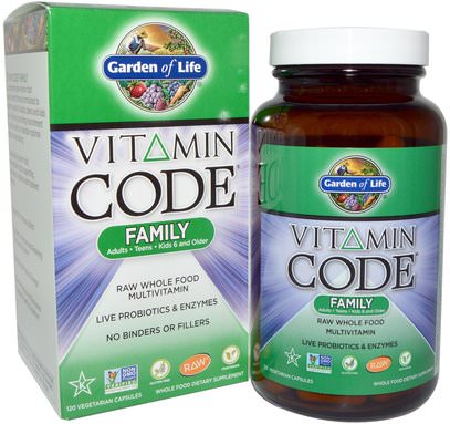 Garden of Life, Vitamin Code, Family, 120 Veggie Caps ,الفيتامينات، الرجال الفيتامينات