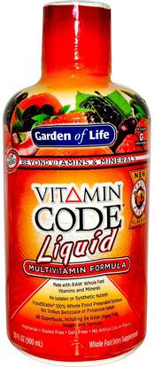 Garden of Life, Vitamin Code Liquid, Multivitamin Formula, Fruit Punch Flavor, 30 fl oz (900 ml) ,الفيتامينات، الفيتامينات السائلة