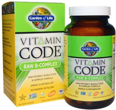 Garden of Life, Vitamin Code, Raw B-Complex, 120 Vegan Caps ,الفيتامينات، فيتامين ب المعقدة