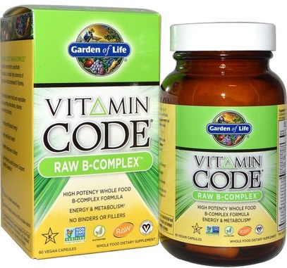 Garden of Life, Vitamin Code, Raw B-Complex, 60 Vegan Caps ,الفيتامينات، فيتامين ب المعقدة