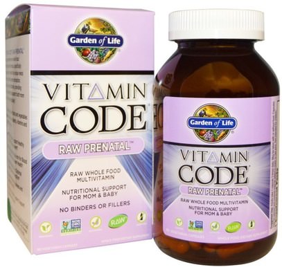 Garden of Life, Vitamin Code, Raw Prenatal, 180 Vegetarian Capsules ,الفيتامينات، الفيتامينات قبل الولادة