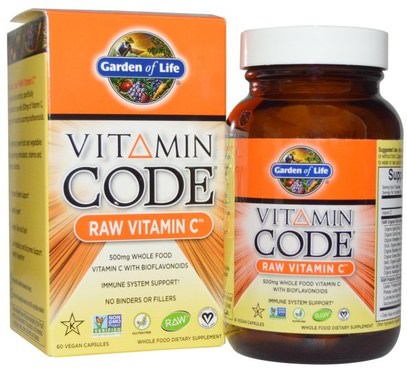 Garden of Life, Vitamin Code, Raw Vitamin C, 60 Vegan Capsules ,الفيتامينات، فيتامين ج