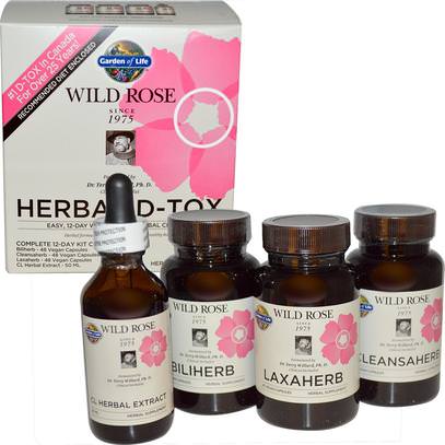 Garden of Life, Wild Rose Herbal D-Tox, 12-Day Kit, 4 Piece Kit ,الصحة، السموم
