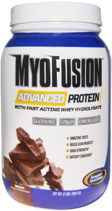 Gaspari Nutrition, Myofusion Advanced Protein, Chocolate, 2 lbs (907 g) ,المكملات الغذائية، بروتين مصل اللبن، والعضلات